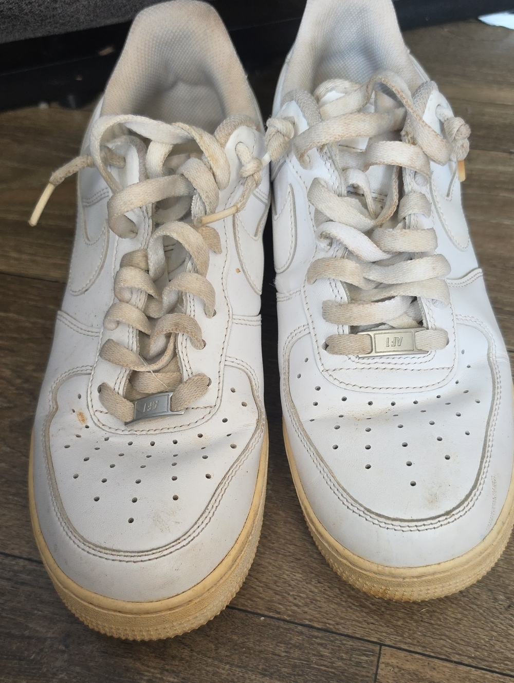 Nike Kids White Sneakers with Tan Sole